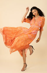  Treasure Chiffon Maxi Dress-color-orange