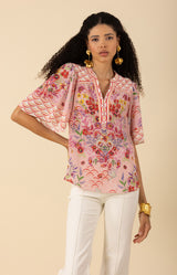 Noah Silk Top-color-Pink