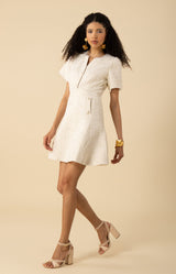 Maxine Boucle Tweed Dress-color-ivory