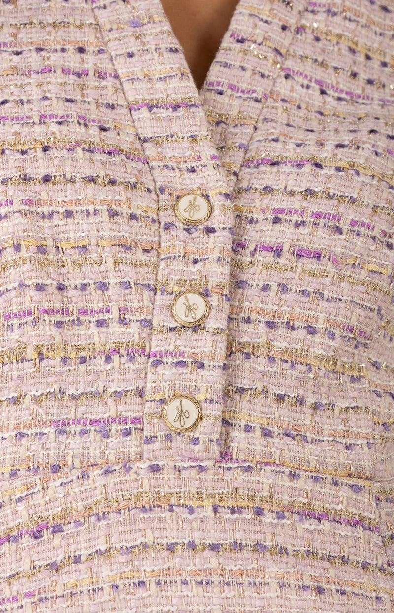 Maxine Boucle Tweed Dress-color-lavender