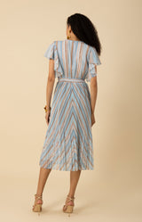 Della Charmeuse Maxi Dress-color-Blue