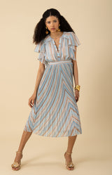 Della Charmeuse Maxi Dress-color-Blue