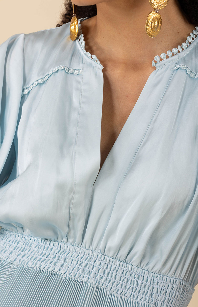 solid blue dress Della Solid Dress