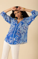 Freyja Silk Top-color-Blue