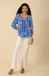 Freyja Silk Top-color-Blue