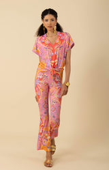 Kenna Jersey Flared Pant-color-Pink