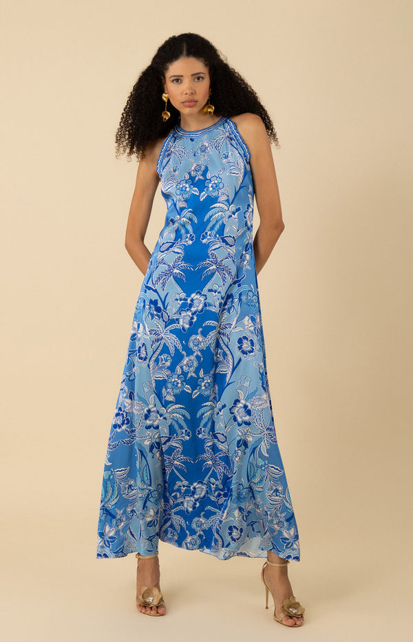 florence blue marble satin maxi dress Florence Fling Maxi Dress Baby Blue