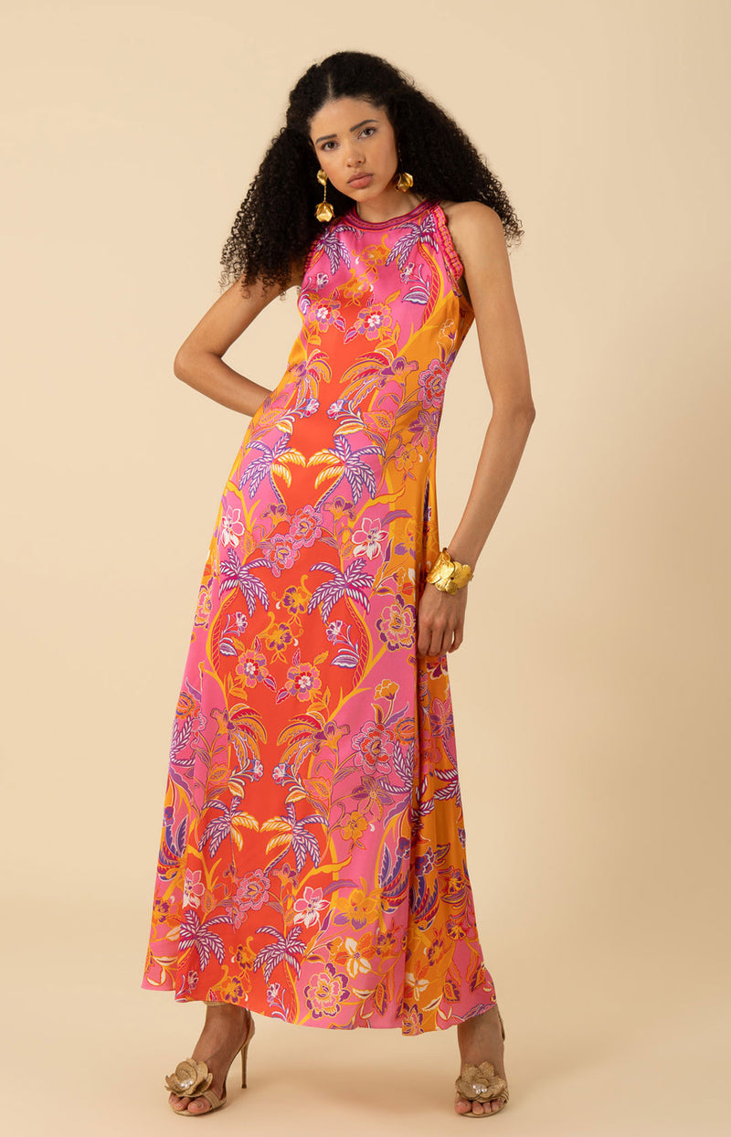 Florence Stretch Maxi Dress-color-Pink