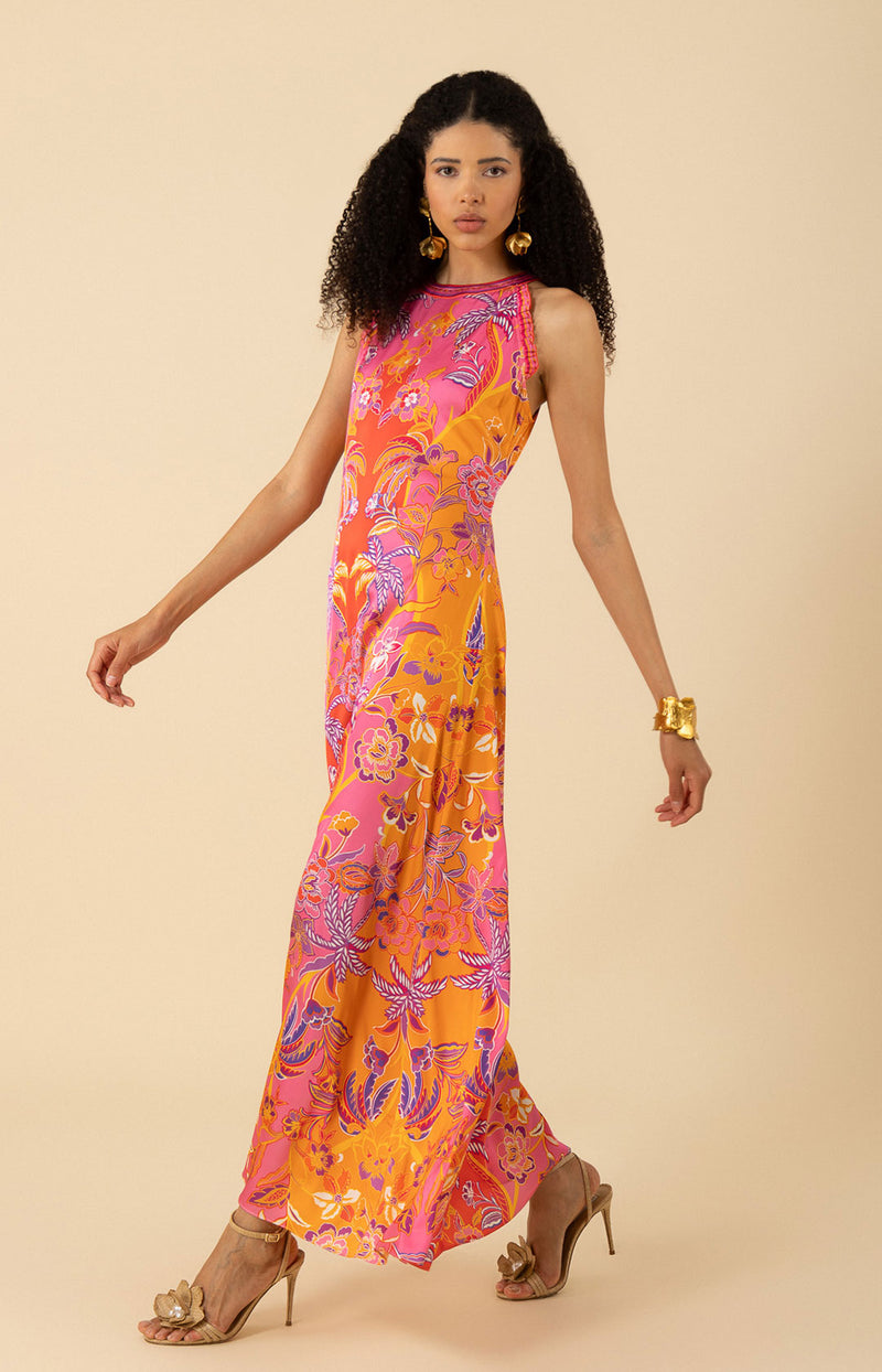 Florence Stretch Maxi Dress-color-Pink