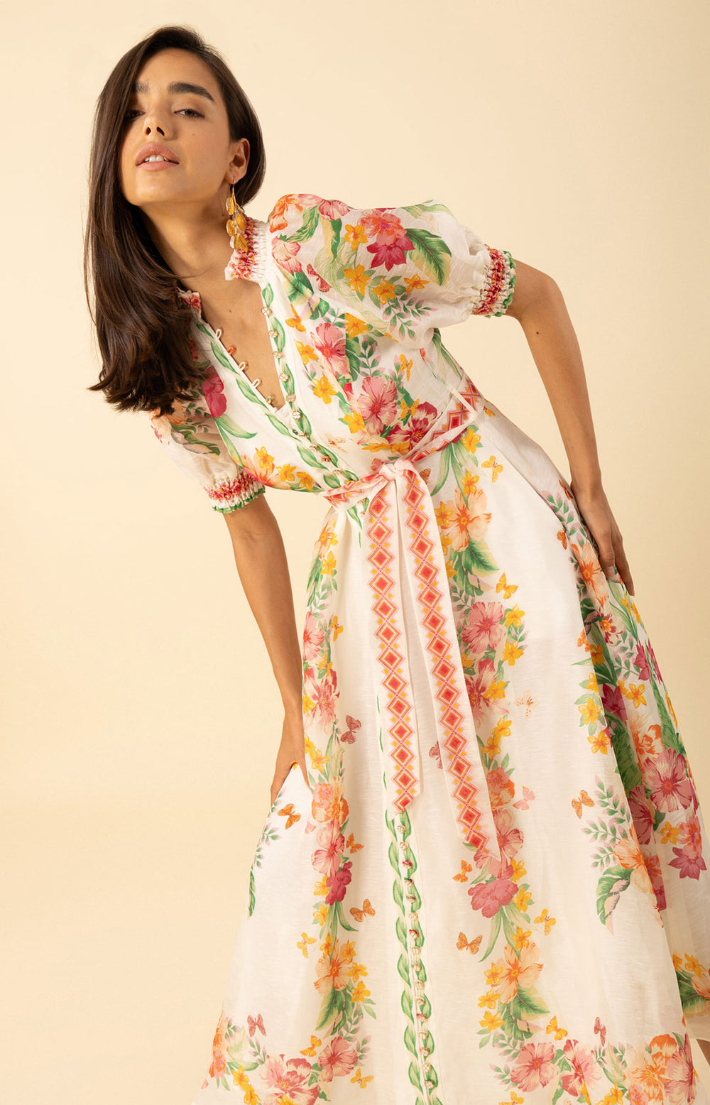 alayna floral maxi dress Alaiya Organza Maxi Dress