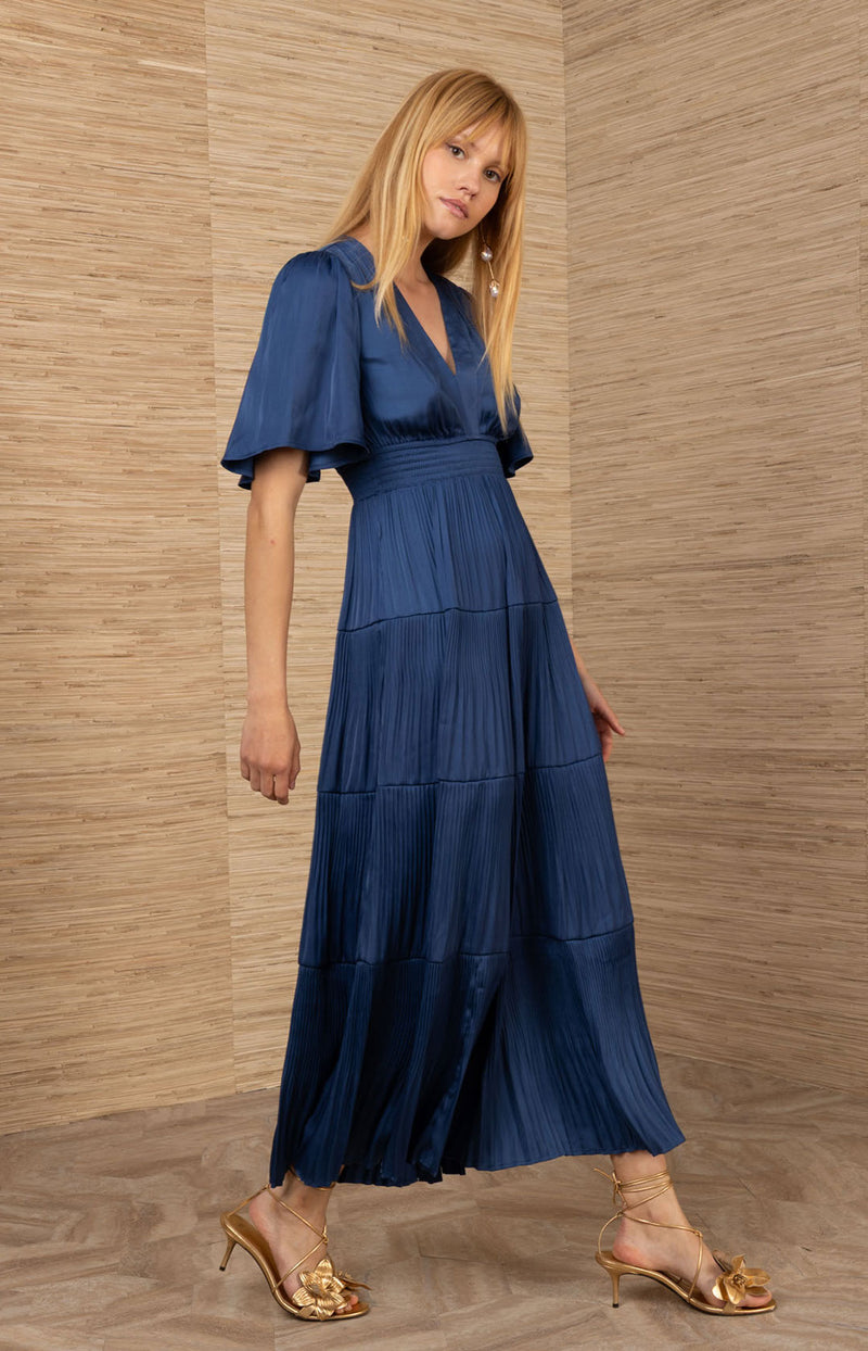 Angie Charmeuse Maxi Dress,color_indigo