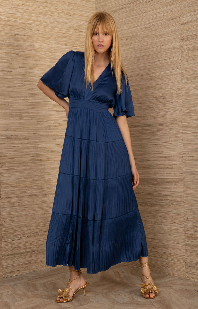 Angie Charmeuse Maxi Dress,color_indigo