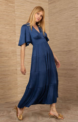 Angie Charmeuse Maxi Dress,color_indigo