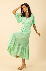 Angie Charmeuse Maxi Dress,color-mint