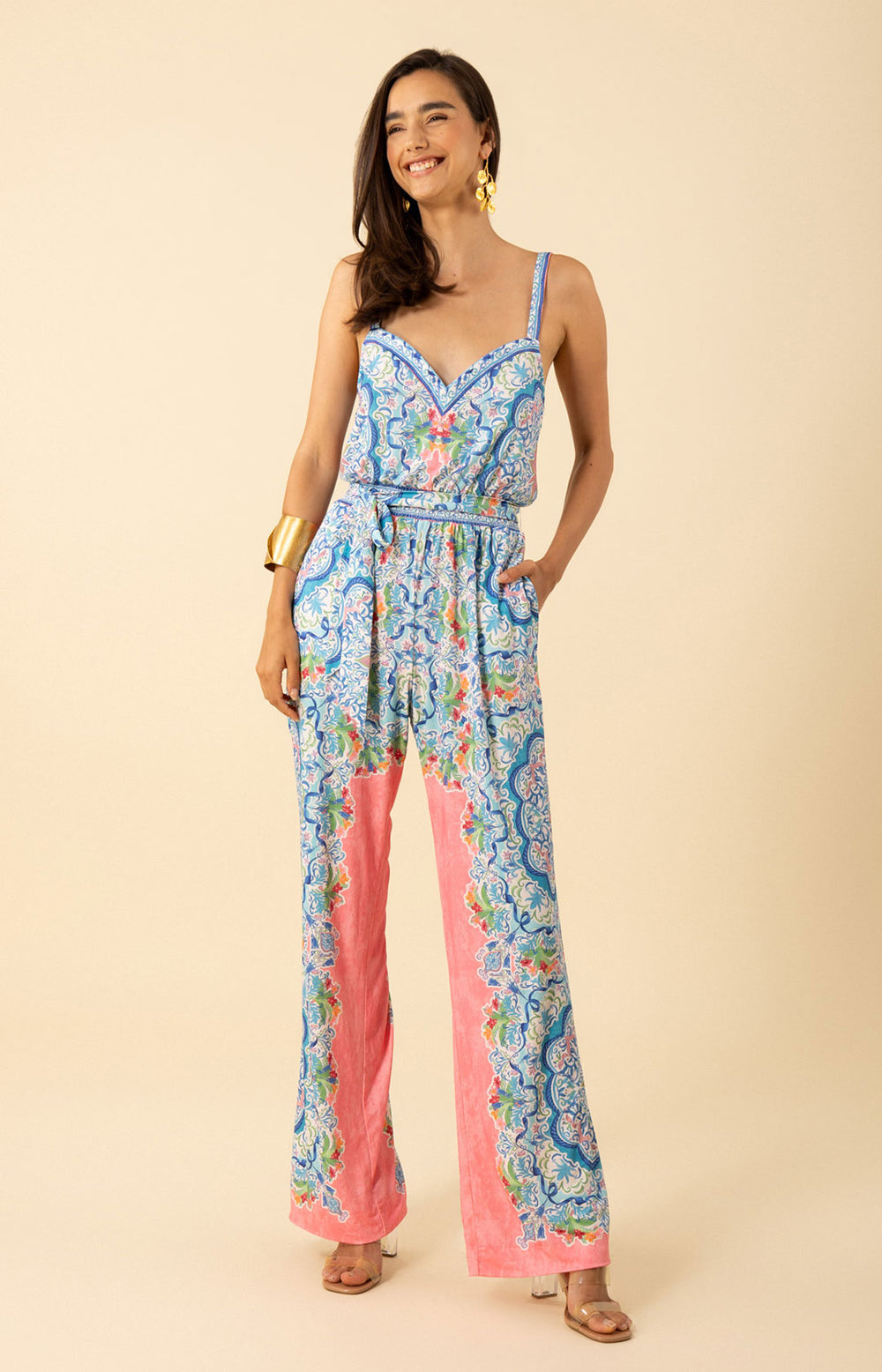 House on the hill jumpsuit 90 花柄 フラワー Hell Bunny 1960s Pastel Rainbow Hazy Daze Floral Jumpsuit