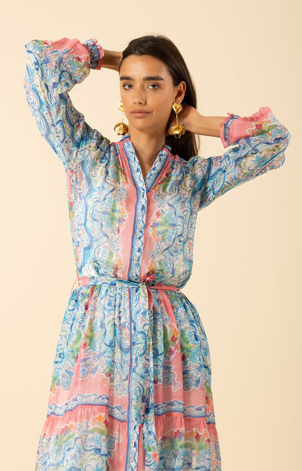 Halo Chiffon Maxi Dress Pink / XL
