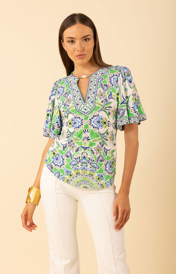 Giana Jersey Top, color-Green