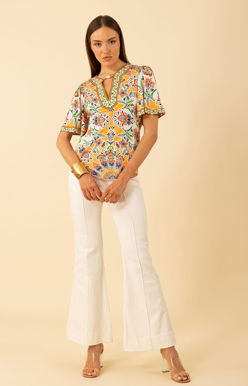 Giana Jersey Top, color-Orange