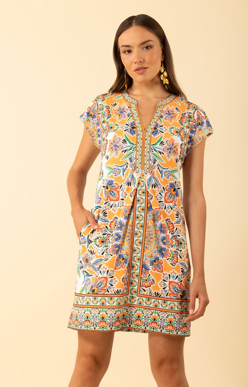 Cadence Jersey Dress, color-Orange