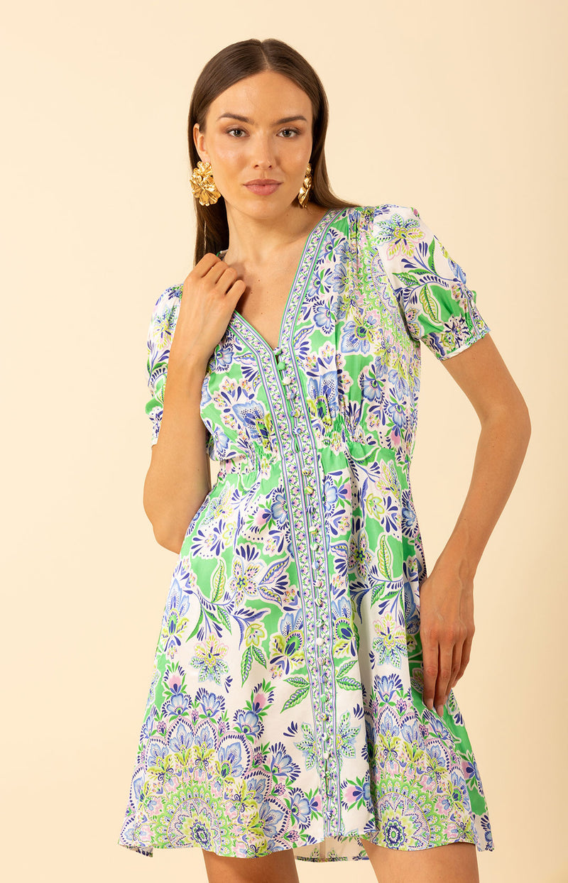 Ila Dress, color-Green