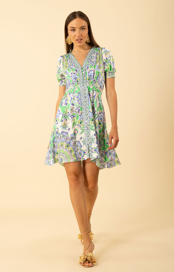 Ila Dress, color-Green