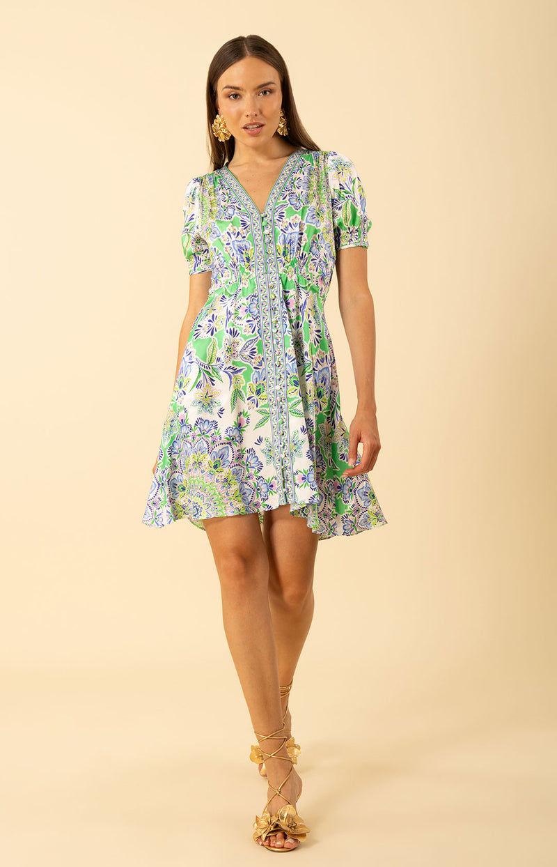 Ila Dress, color-Green