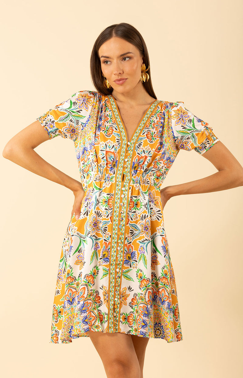 Ila Dress, color-Orange