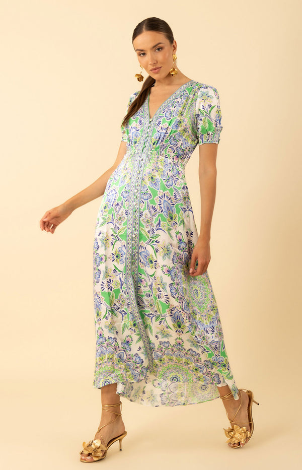 Ila Maxi Dress, color-Green