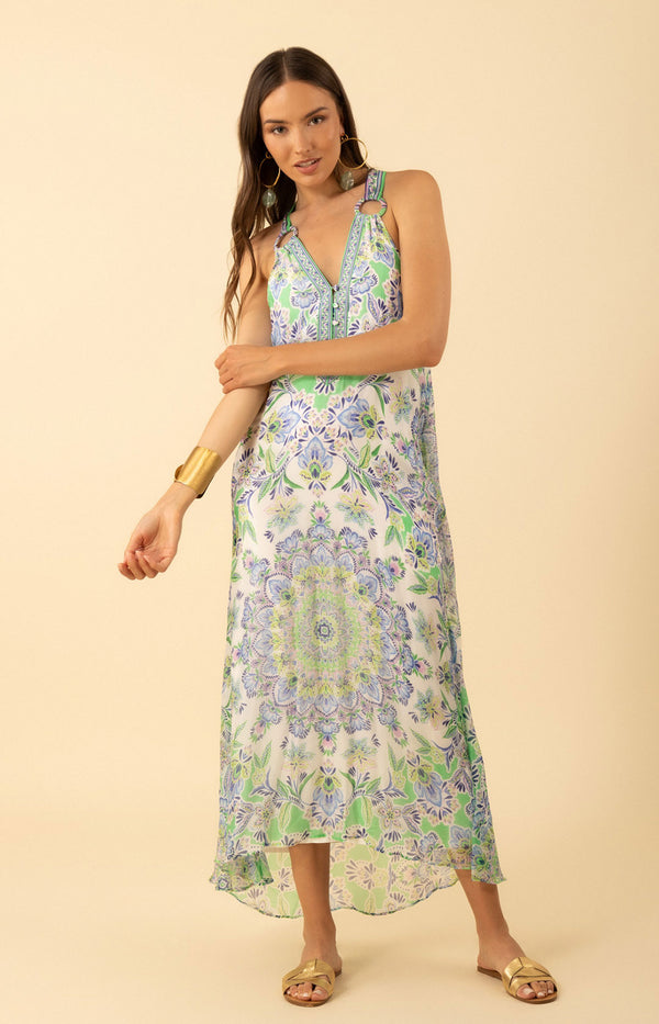 Rival Chiffon Dress, color-Green
