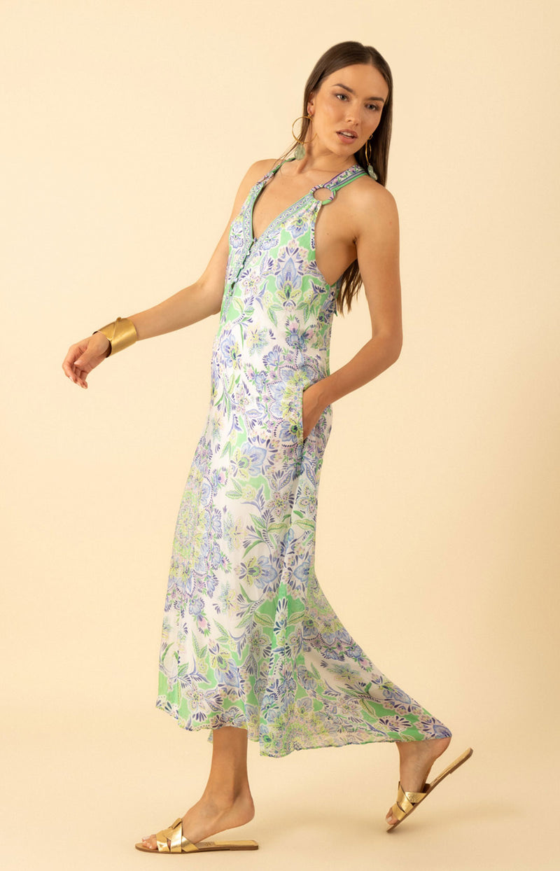 Rival Chiffon Dress, color-Green