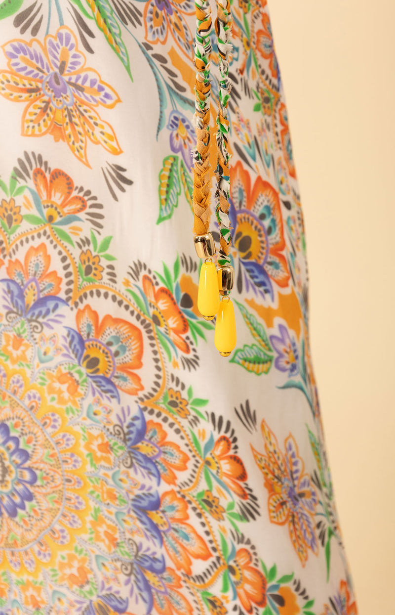 Rival Chiffon Dress, color-Orange