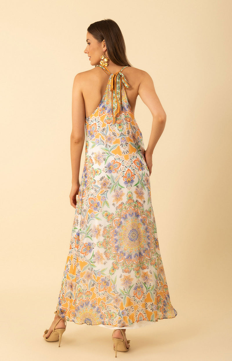 Rival Chiffon Dress, color-Orange