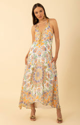 Rival Chiffon Dress, color-Orange