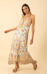 Rival Chiffon Dress, color-Orange