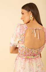 Kara Linen Dress, color-Pink