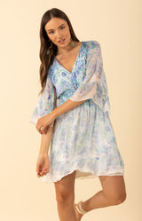 Baylee Chiffon Dress, color-Blue