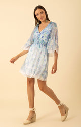 Baylee Chiffon Dress, color-Blue