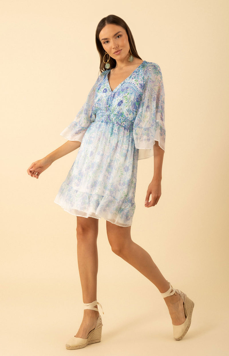 Baylee Chiffon Dress, color-Blue