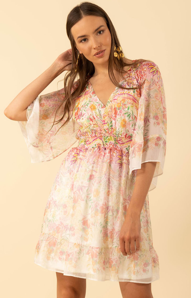 Baylee Chiffon Dress, color-Pink
