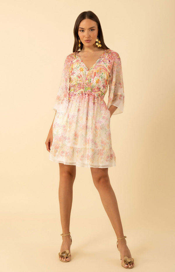 Baylee Chiffon Dress, color-Pink