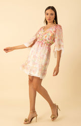 Baylee Chiffon Dress, color-Pink