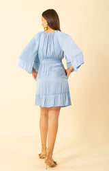 Baylee Charmeuse Dress, color-Blue