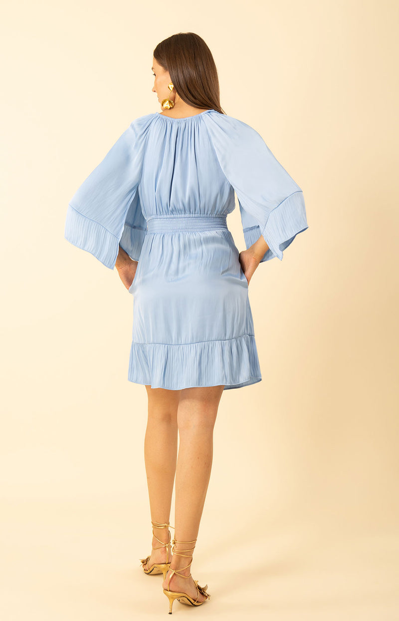 Baylee Charmeuse Dress, color-Blue