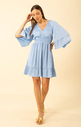 Baylee Charmeuse Dress, color-Blue