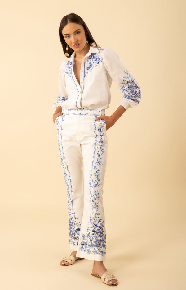 Jianna Embroidered Top, color-Blue