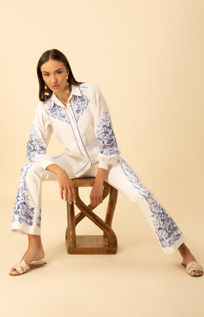 Jianna Embroidered Top, color-Blue