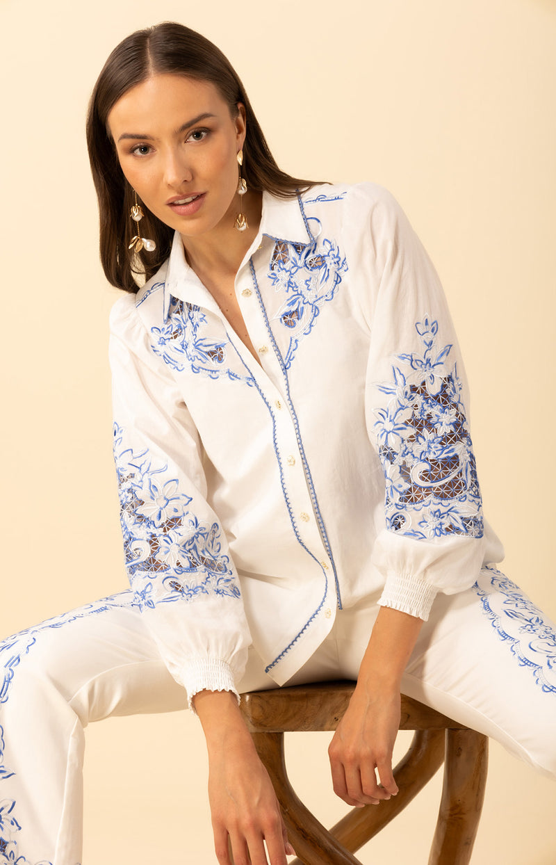 Jianna Embroidered Top, color-Blue