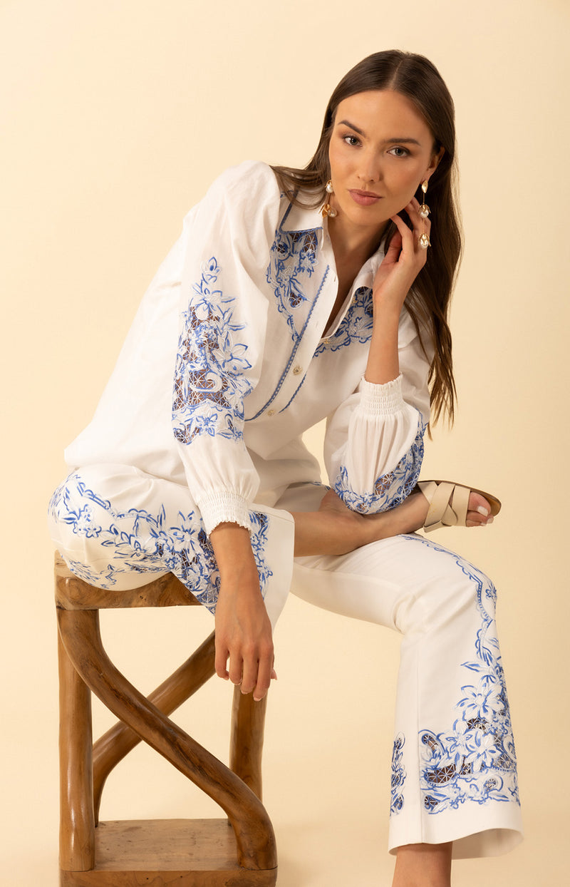 Jianna Embroidered Top, color-Blue