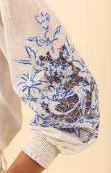 Jianna Embroidered Top, color-Blue