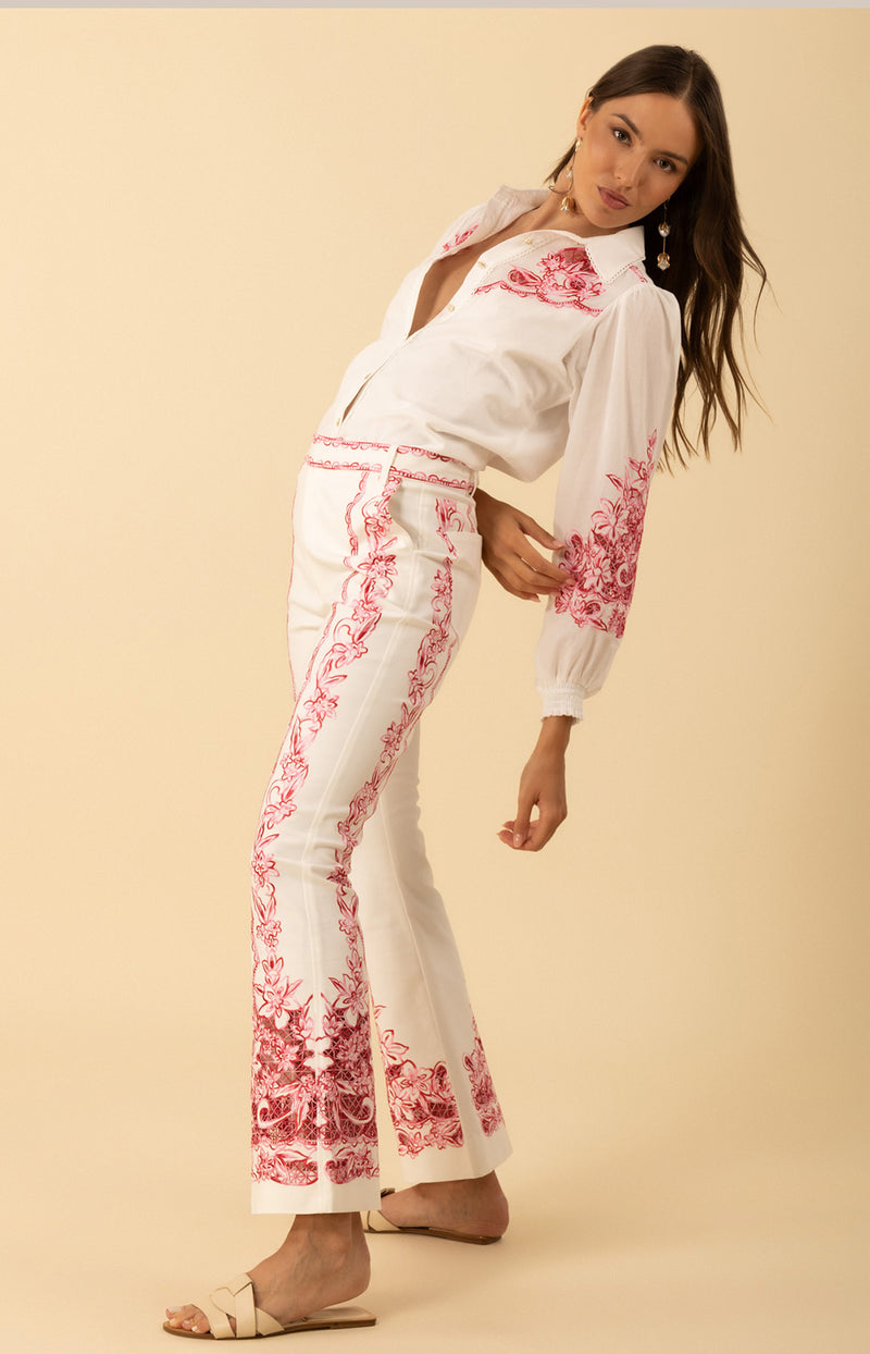 Jianna Embroidered Top, color-Pink